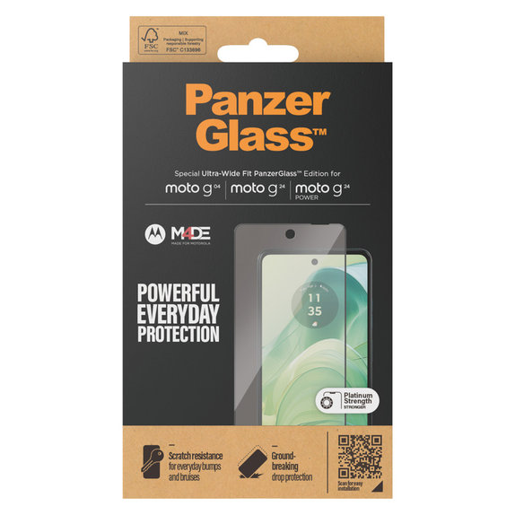 Sticlă securizată UWF pentru Motorola Moto G04/E14/G24 Power, Negru, PanzerGlass