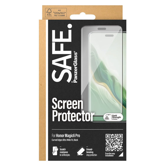 Sticlă securizată UWF pentru Honor Magic6 Pro, Negru, SAFE by PanzerGlass