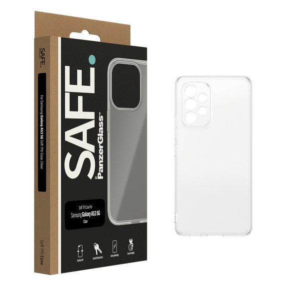 Caz TPU pentru Samsung Galaxy A53 5G, Transparent, SAFE by PanzerGlass