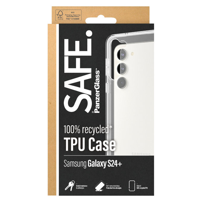 Caz TPU pentru Samsung Galaxy S24+, Transparent, SAFE by PanzerGlass