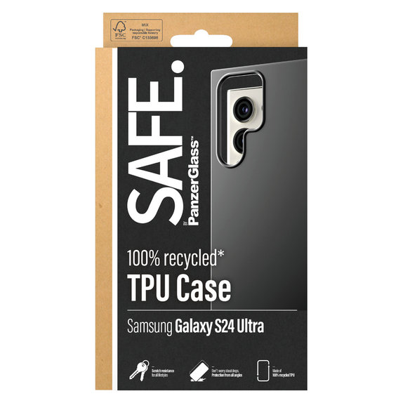 Caz TPU pentru Samsung Galaxy S24 Ultra, Negru, SAFE by PanzerGlass