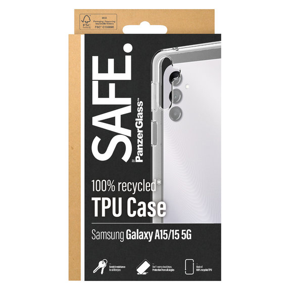 Caz TPU pentru Samsung Galaxy A15/A15 5G, Transparent, SAFE by PanzerGlass