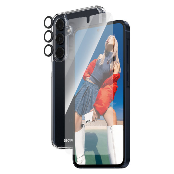 Bundle Hoops + Sticlă securizată UWF + Hard Case D3O pentru Samsung Galaxy A55 5G, PanzerGlass