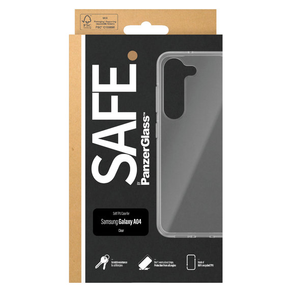 Caz TPU pentru Samsung Galaxy A04, Transparent, SAFE by PanzerGlass