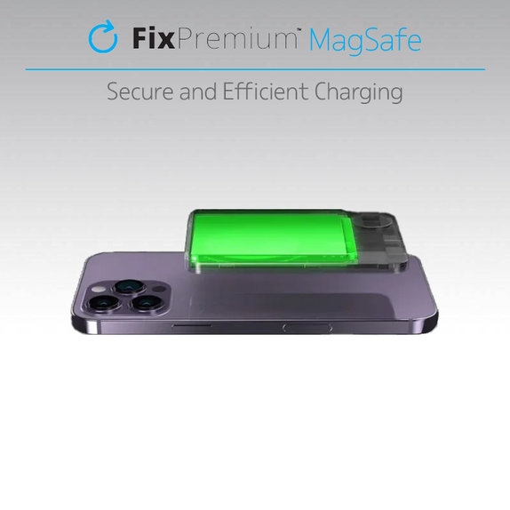 FixPremium - MagSafe PowerBank cu LCD 5000mAh, negru