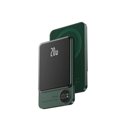 FixPremium - MagSafe PowerBank cu LCD 5000mAh, zelená