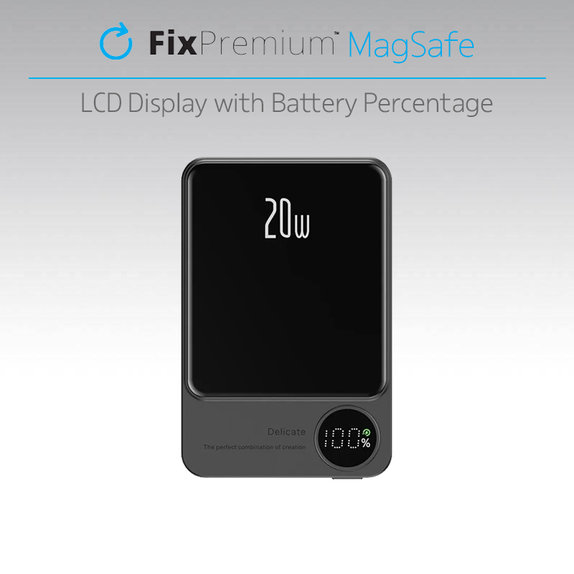 FixPremium - MagSafe PowerBank cu LCD 5000mAh, violet