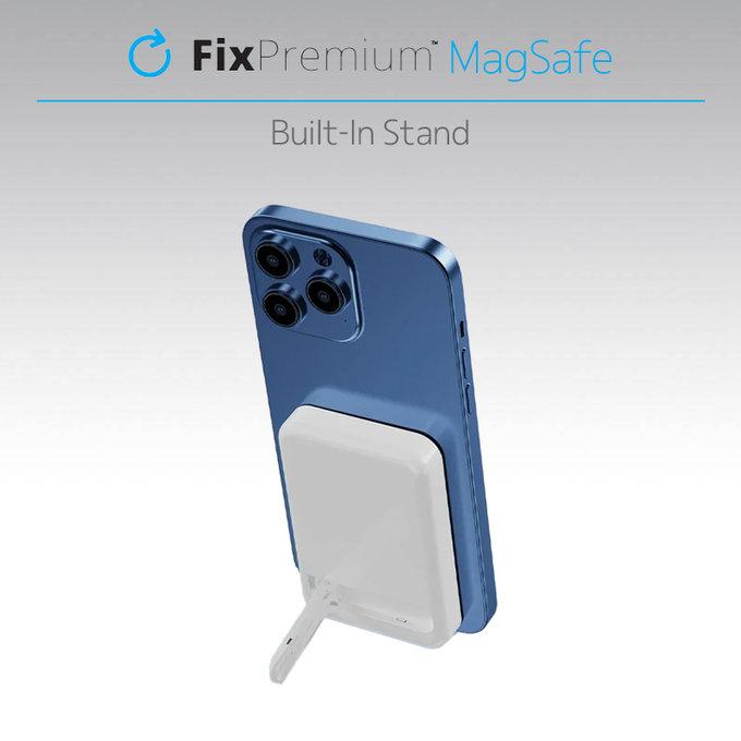FixPremium - MagSafe PowerBank cu Stand 10 000mAh, alb