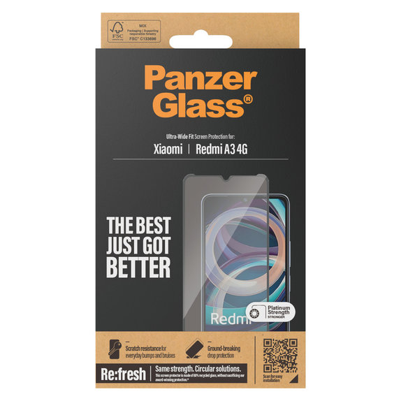 Sticlă securizată UWF AB pentru Xiaomi Redmi A3, Čierne, PanzerGlass