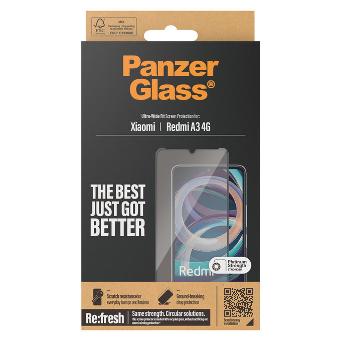Sticlă securizată UWF AB pentru Xiaomi Redmi A3, Čierne, PanzerGlass