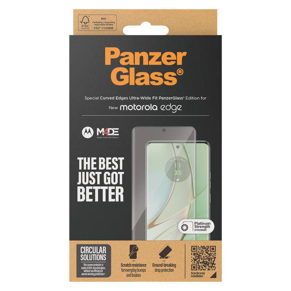 Sticlă securizată UWF pentru Motorola Edge 50 Pro, Negru, PanzerGlass