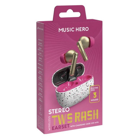 Music Hero - Căști fără fir TWS RASH, fantasy pink