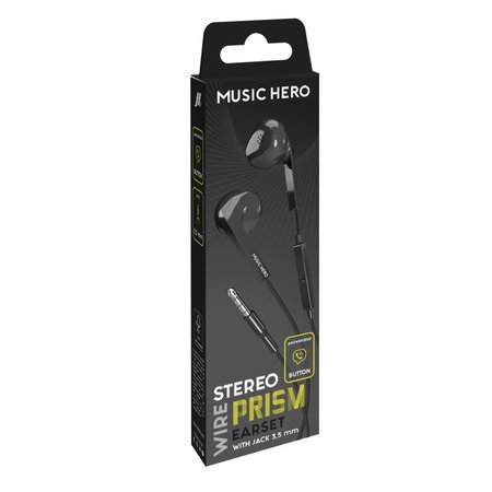 Music Hero - Căști PRISM, 3.5mm jack, negru