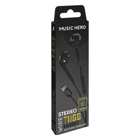 Music Hero - Căști TUBB, USB-C, negru