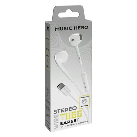 Music Hero - Căști TUBB, USB-C, alb