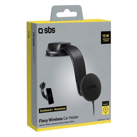 SBS - Suport auto Flexy cu MagSafe, 15W, negru