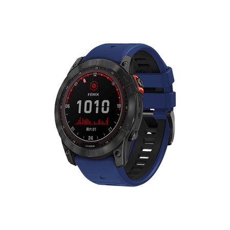 FixPremium - Curea din silicon bicolor pentru Garmin (QuickFit 26mm), albastru