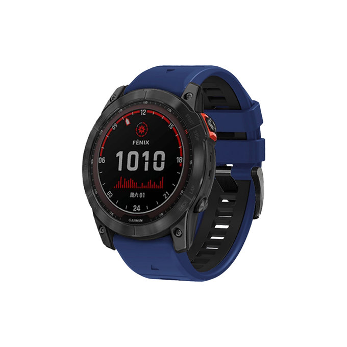 FixPremium - Curea din silicon bicolor pentru Garmin (QuickFit 22mm), albastru