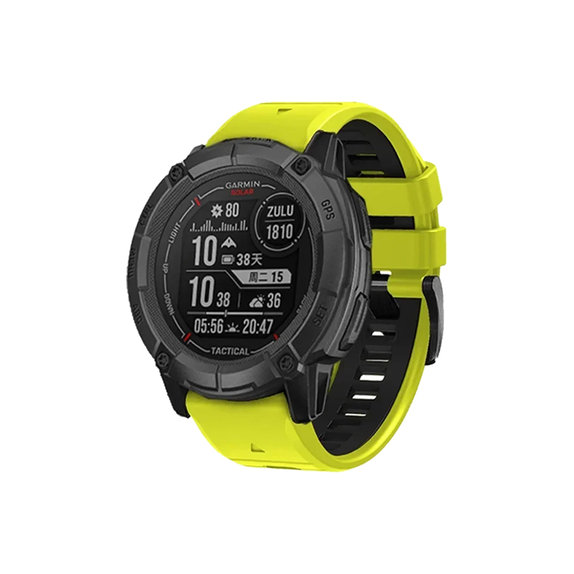 FixPremium - Curea din silicon bicolor pentru Garmin (QuickFit 22mm), verde