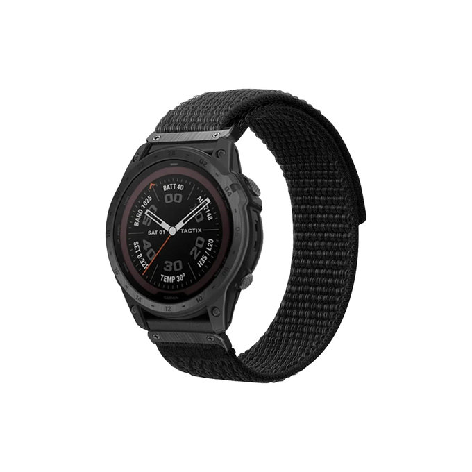 FixPremium - Curea din nailon pentru Garmin (QuickFit 22mm), negru