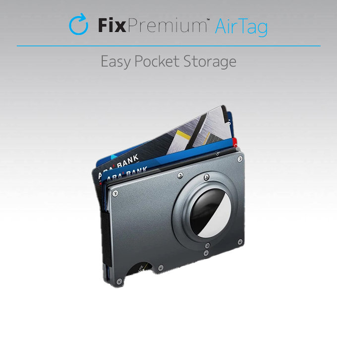 FixPremium - Portofel AirTag Carbon cu curea, negru