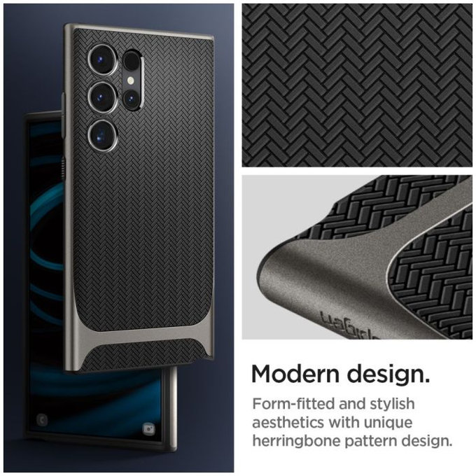 Spigen - Caz Neo Hybrid pentru Samsung Galaxy S24 Ultra, Gunmetal