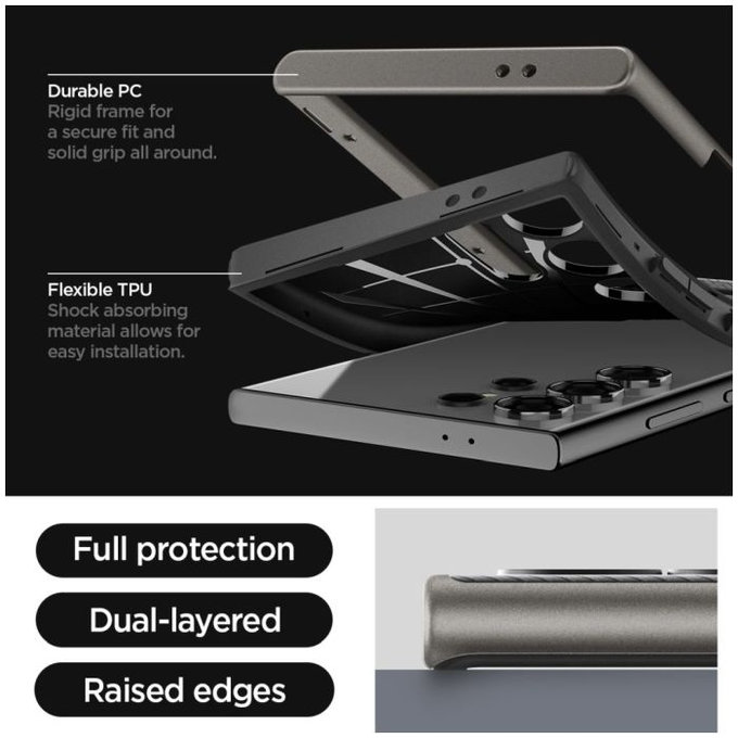 Spigen - Caz Neo Hybrid pentru Samsung Galaxy S24 Ultra, Gunmetal