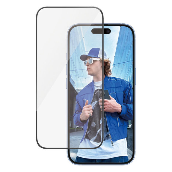 Sticlă securizată UWF cu aplicator pentru iPhone 16/15, Negru, PanzerGlass