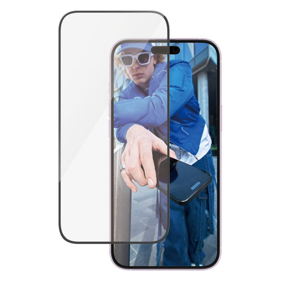 Sticlă securizată UWF cu aplicator pentru iPhone 16 Plus/15 Plus, Negru, PanzerGlass