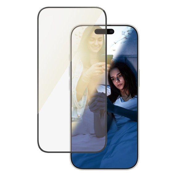 Sticlă securizată UWF Eyecare cu aplicator pentru iPhone 16 Pro, Negru, PanzerGlass
