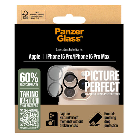 PanzerGlass - Capac de protecție & obiectivul camerei PicturePerfect pentru iPhone 16 Pro & 16 Pro Max, transparent