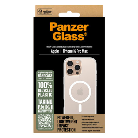 PanzerGlass - Caz HardCase s MagSafe pentru iPhone 16 Max Pro, transparent