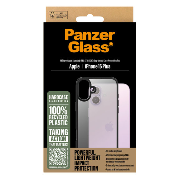 PanzerGlass - Caz HardCase pentru iPhone 16 Plus, negru