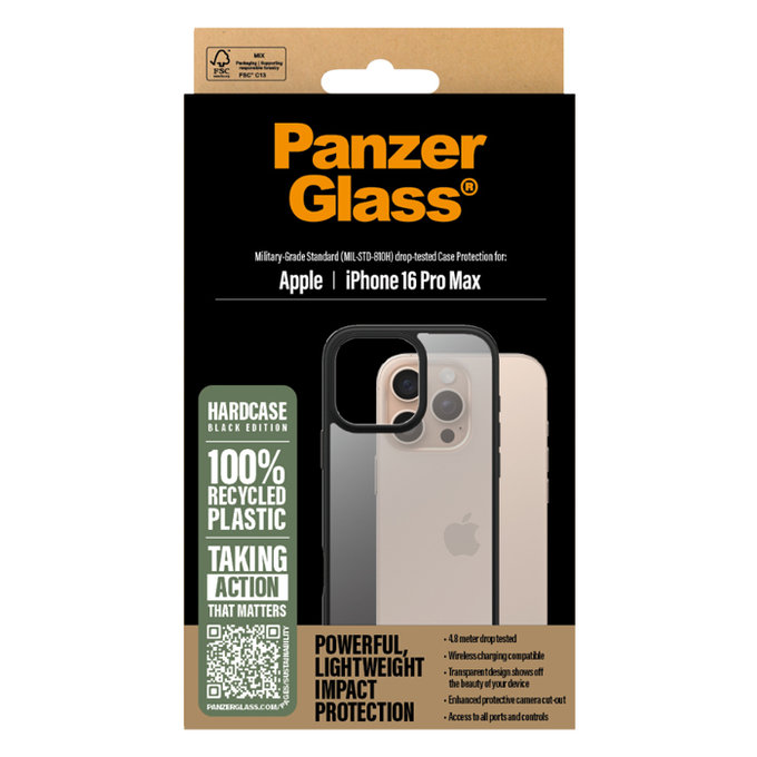 PanzerGlass - Caz HardCase pentru iPhone 16 Pro Max, negru
