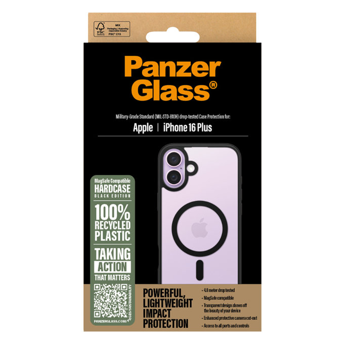 PanzerGlass - Caz HardCase s MagSafe pentru iPhone 16 Plus, negru