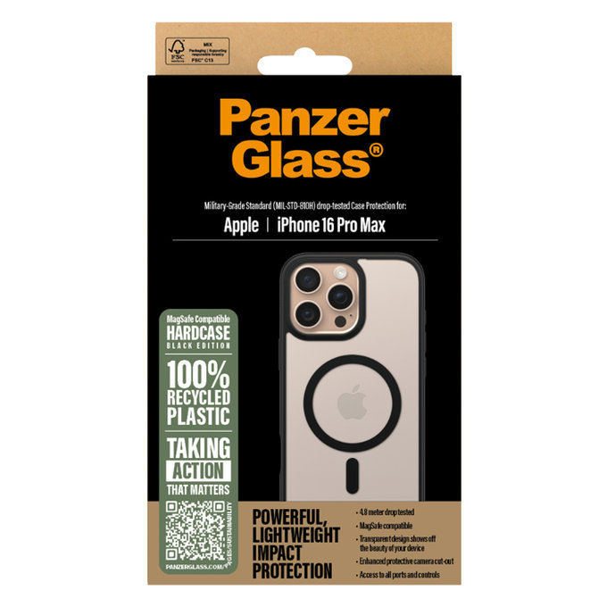 PanzerGlass - Caz HardCase s MagSafe pentru iPhone 16 Pro Max, negru