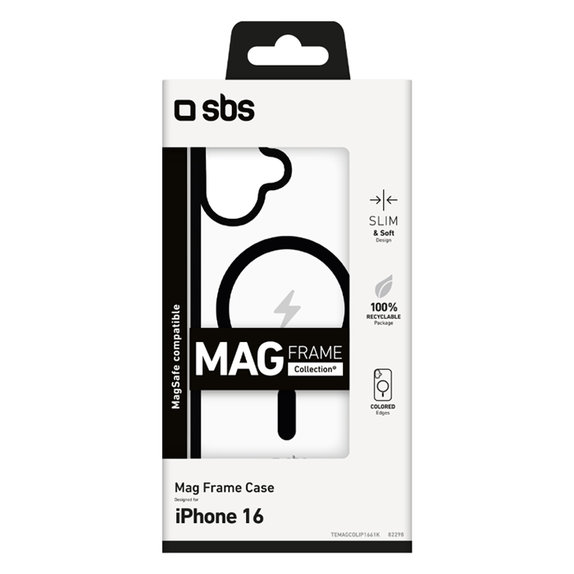 SBS - Caz Mag Frame s MagSafe pentru iPhone 16, negru