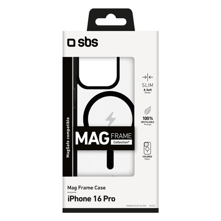 SBS - Caz Mag Frame s MagSafe pentru iPhone 16 Pro, negru
