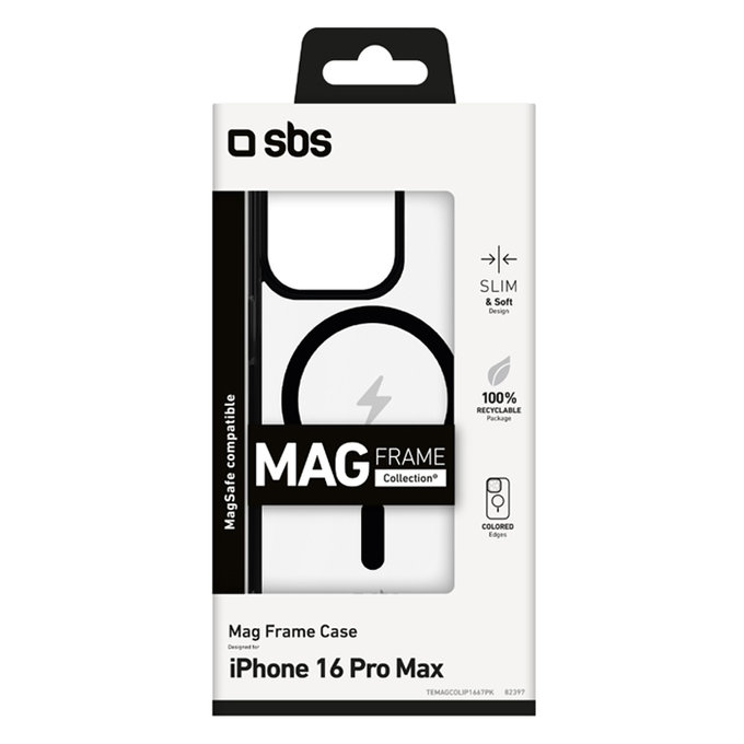 SBS - Caz Mag Frame s MagSafe pentru iPhone 16 Pro Max, negru