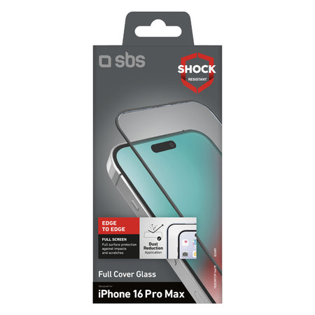 SBS - Geam Securizat Full Cover pentru iPhone 16 Pro Max, negru