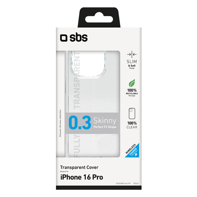 SBS - Caz Skinny pentru iPhone 16 Pro, transparent
