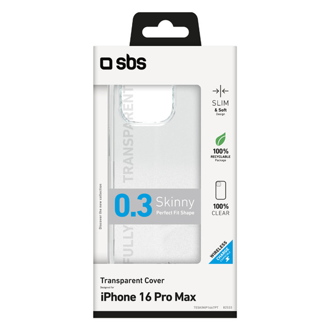 SBS - Caz Skinny pentru iPhone 16 Pro Max, transparent