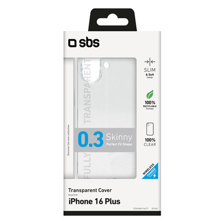 SBS - Caz Skinny pentru iPhone 16 Plus, transparent