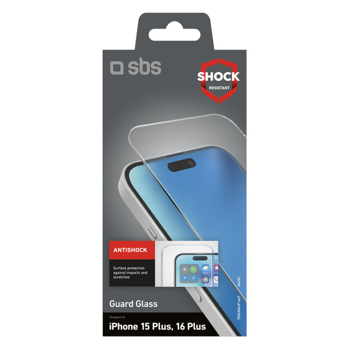 SBS - Geam Securizat Guard Glass pentru iPhone 16 Plus, transparent