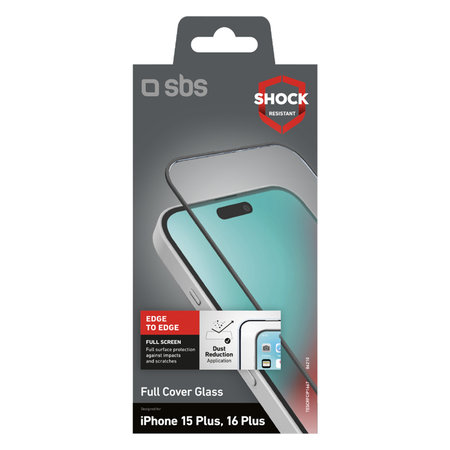 SBS - Geam Securizat Full Cover pentru iPhone 16 Plus, negru