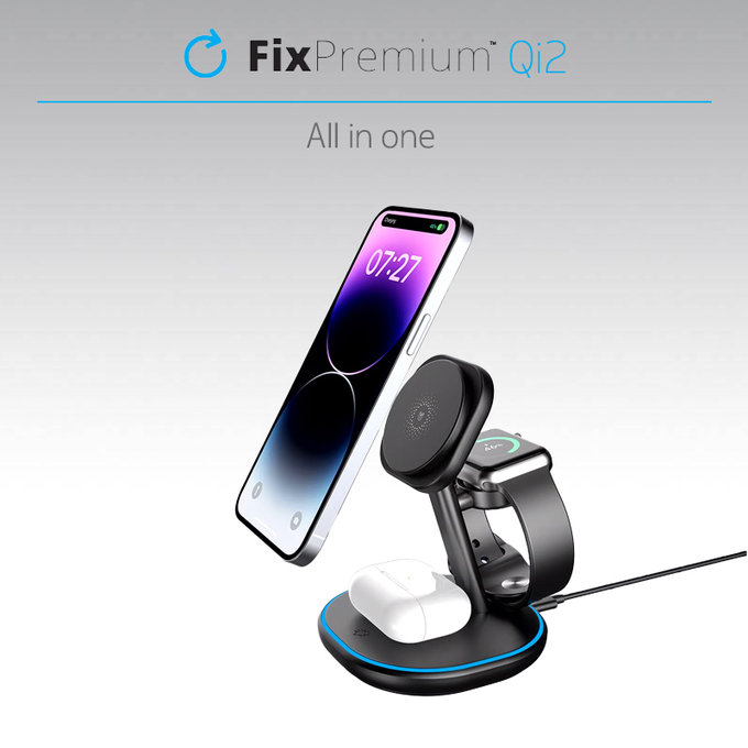 FixPremium - MagSafe Stand de încărcare cu Qi2, negru