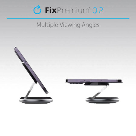 FixPremium - Stand de încărcare cu Qi2 pentru iPhone, Apple Watch & AirPods, negru