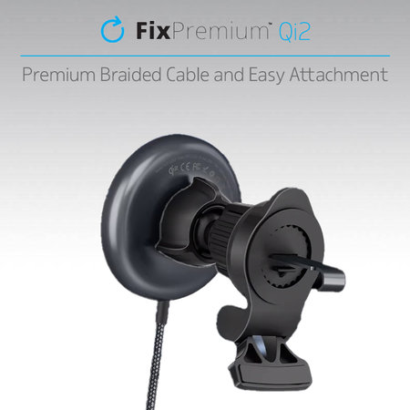 FixPremium - MagSafe Încărcător auto cu Qi2, negru
