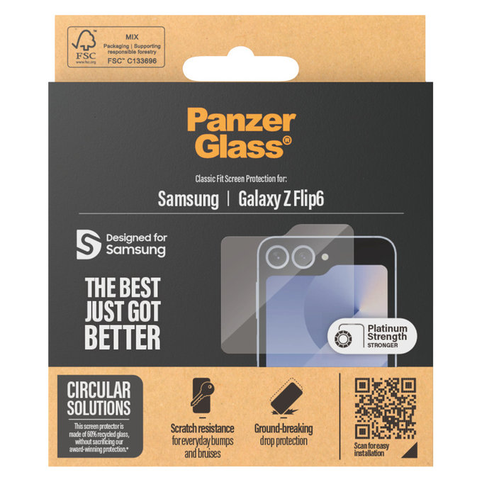 Sticlă securizată Classic Fit pentru Samsung Galaxy Z Flip6, Transparent, PanzerGlass