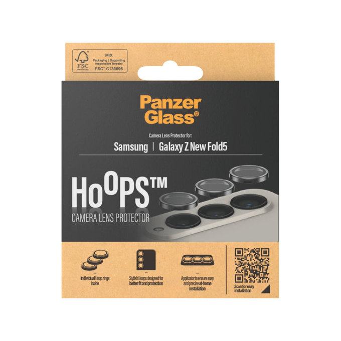Protecție lentile cameră Hoops pentru Samsung Z Fold6, Negru, PanzerGlass